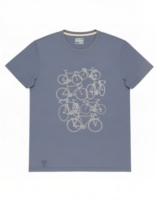 Męski T-shirt z grafiką Fat Face, duży, niebieski, bawełniany