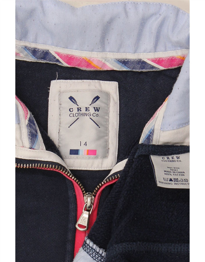 CREW CLOTHING Damski sweter z zamkiem błyskawicznym UK 14, duży, granatowy