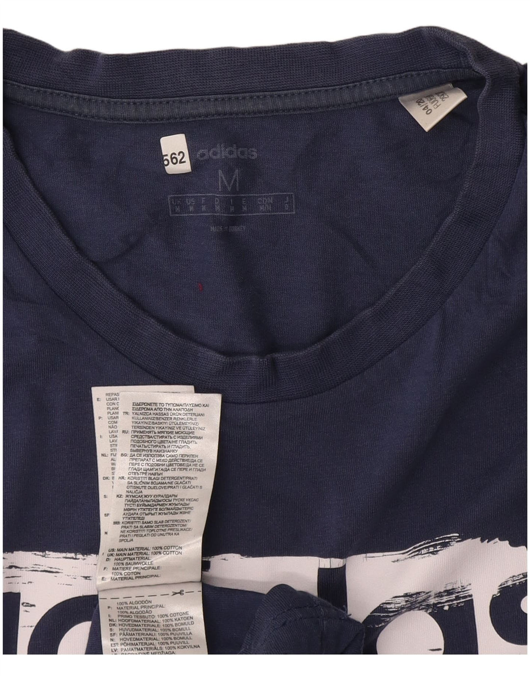 Męska koszulka graficzna Adidas Top Medium Granatowa, bawełniana