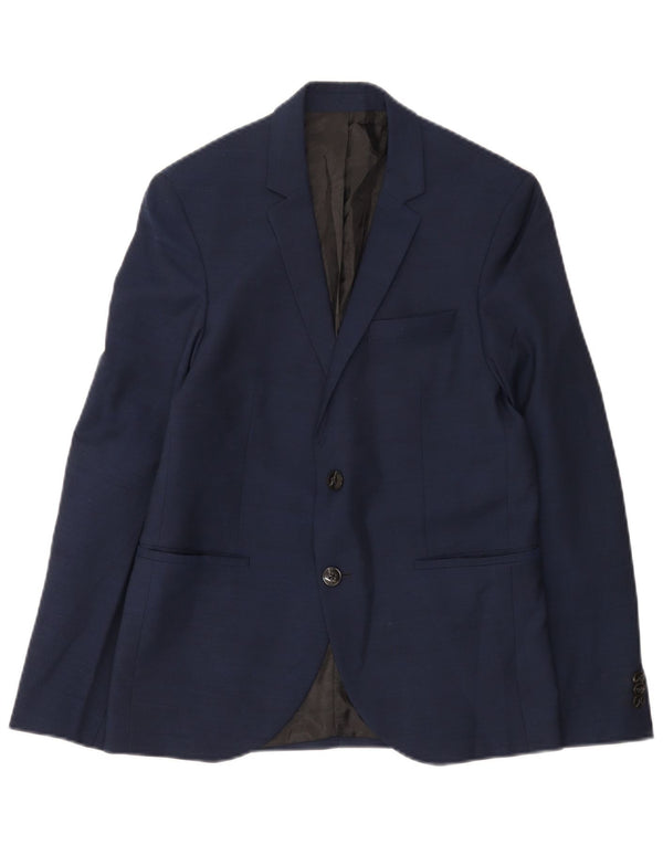 Jack & Jones Boys 2 Button Blazer Jacket 13-14 Years Navy Blue Polyester