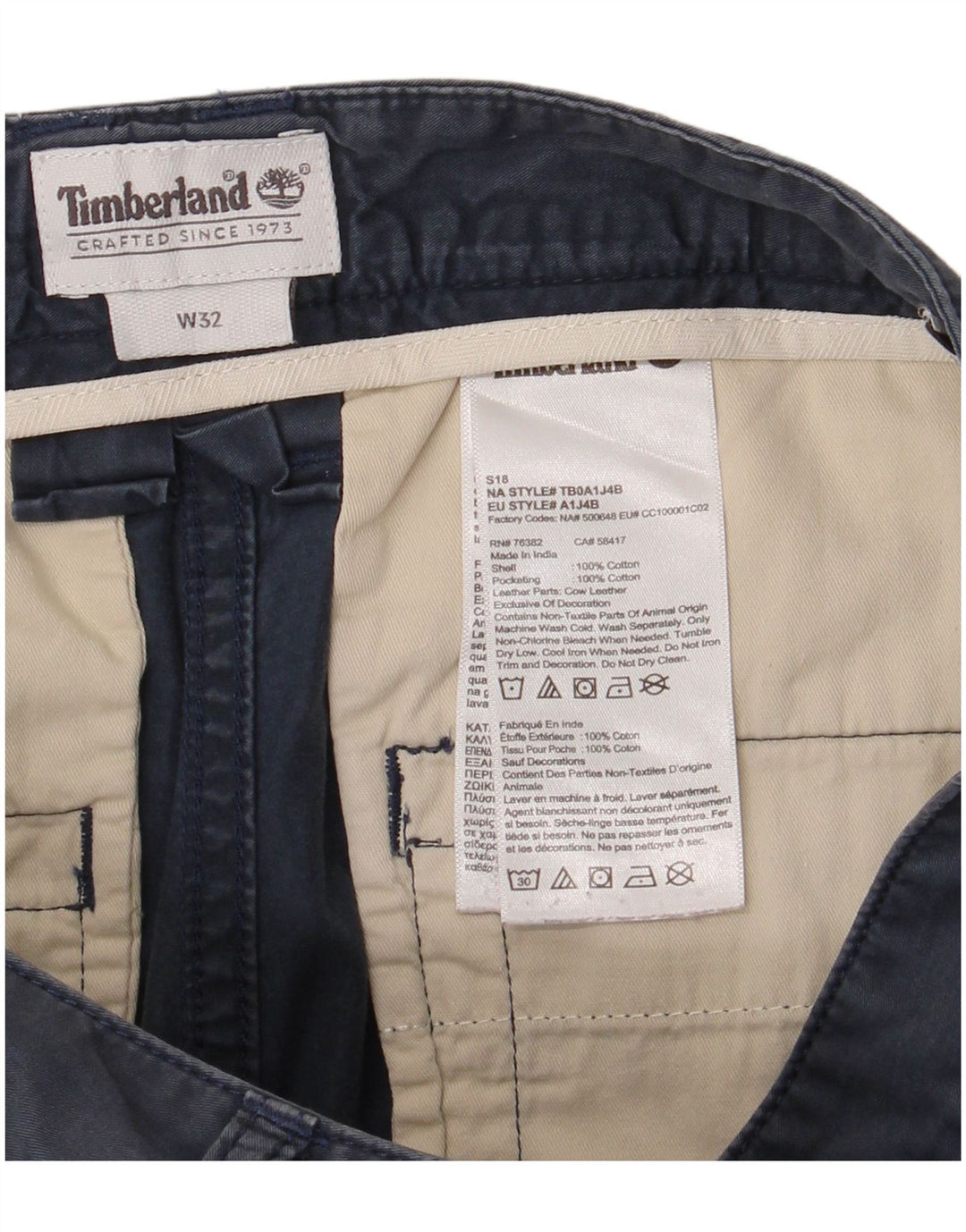 Męskie spodenki codzienne Timberland W32 Średni granatowy bawełniany