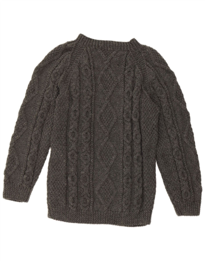 Sweter damski VINTAGE z okrągłym dekoltem UK 16, duży, szary
