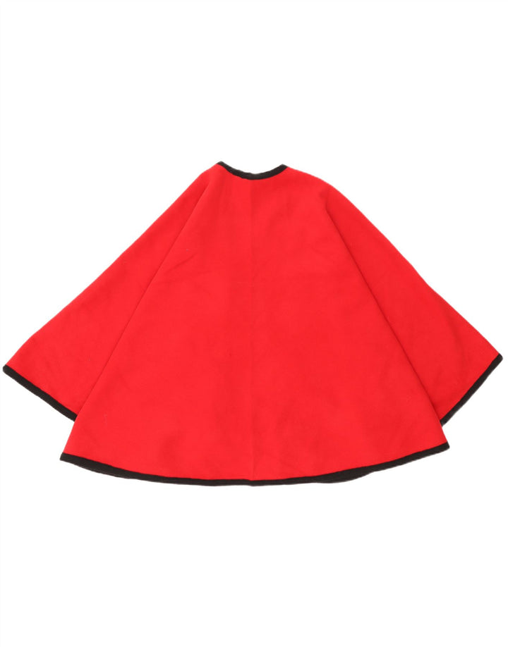 Vintage damski płaszcz poncho z rękawem 3/4, UK 16, duży czerwony