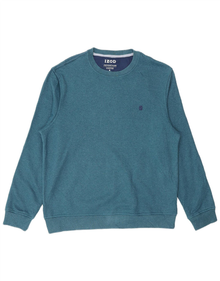Izod Męski sweter bluzowy, średni niebieski, poliester