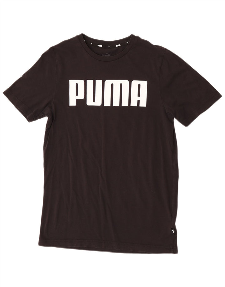Męski T-shirt z grafiką Puma, mały, czarny, bawełniany