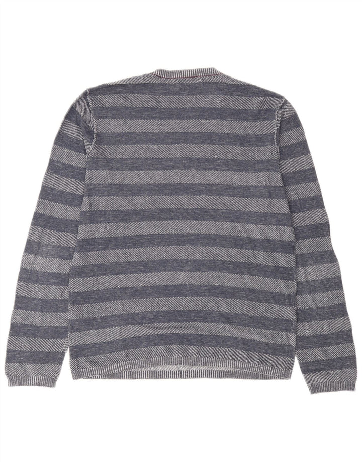 Męski sweter Jack & Jones z okrągłym dekoltem, w średnie granatowe paski