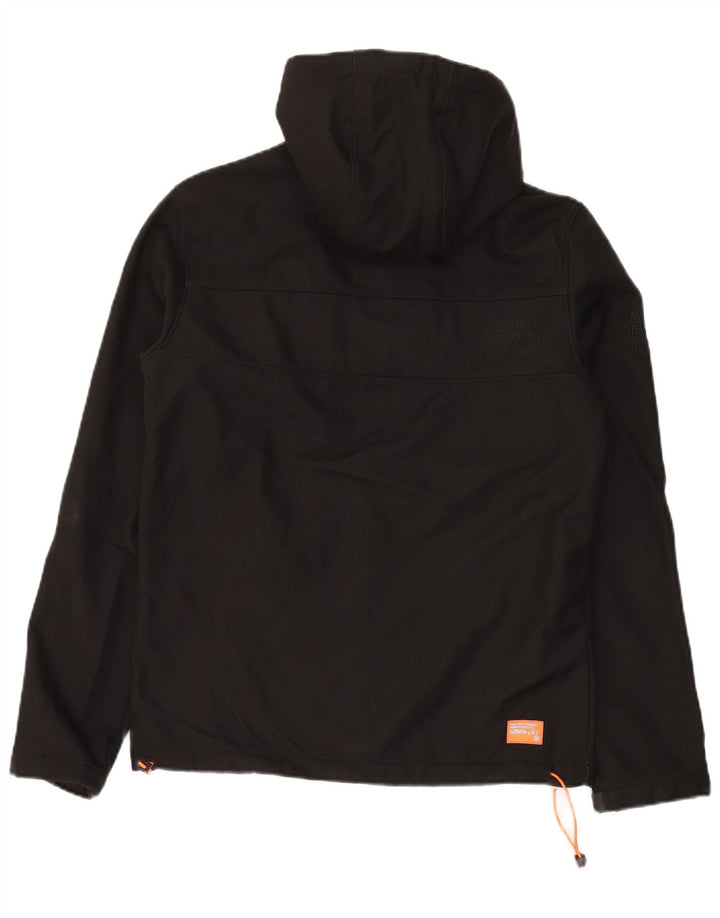 SUPERDRY Męska kurtka wiatrówka z kapturem The Windtrekker UK 38, średnia czarna