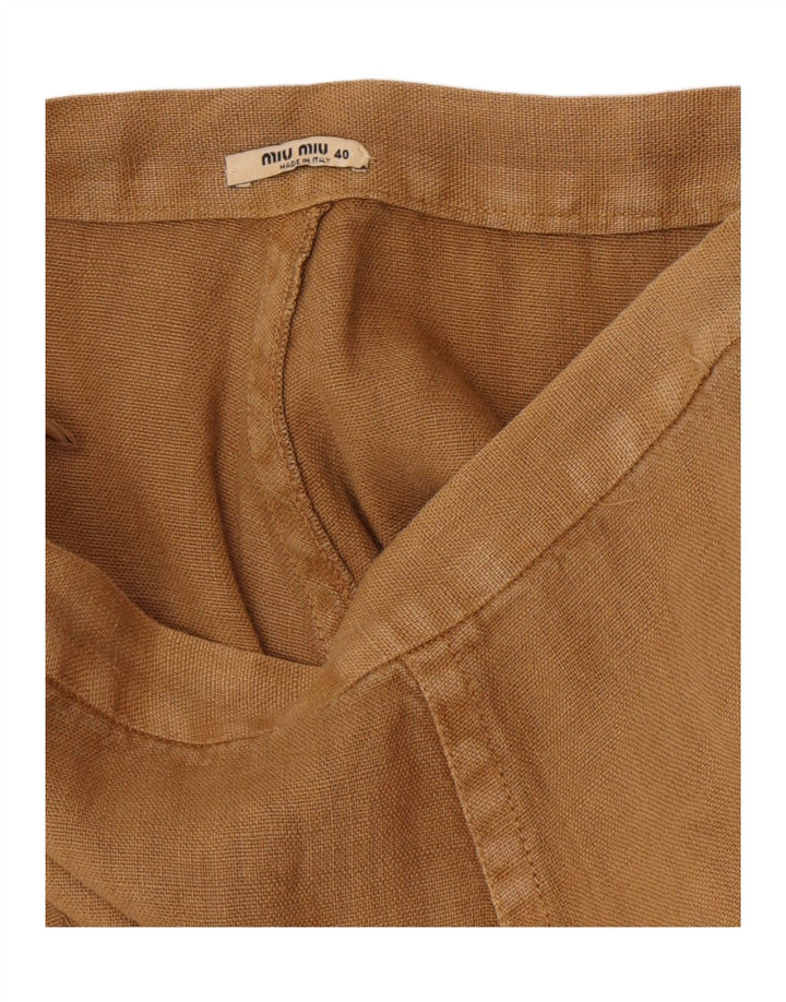 Damska spódnica w kształcie litery A Miu Miu IT 40 Small W26 Khaki Linen Classic