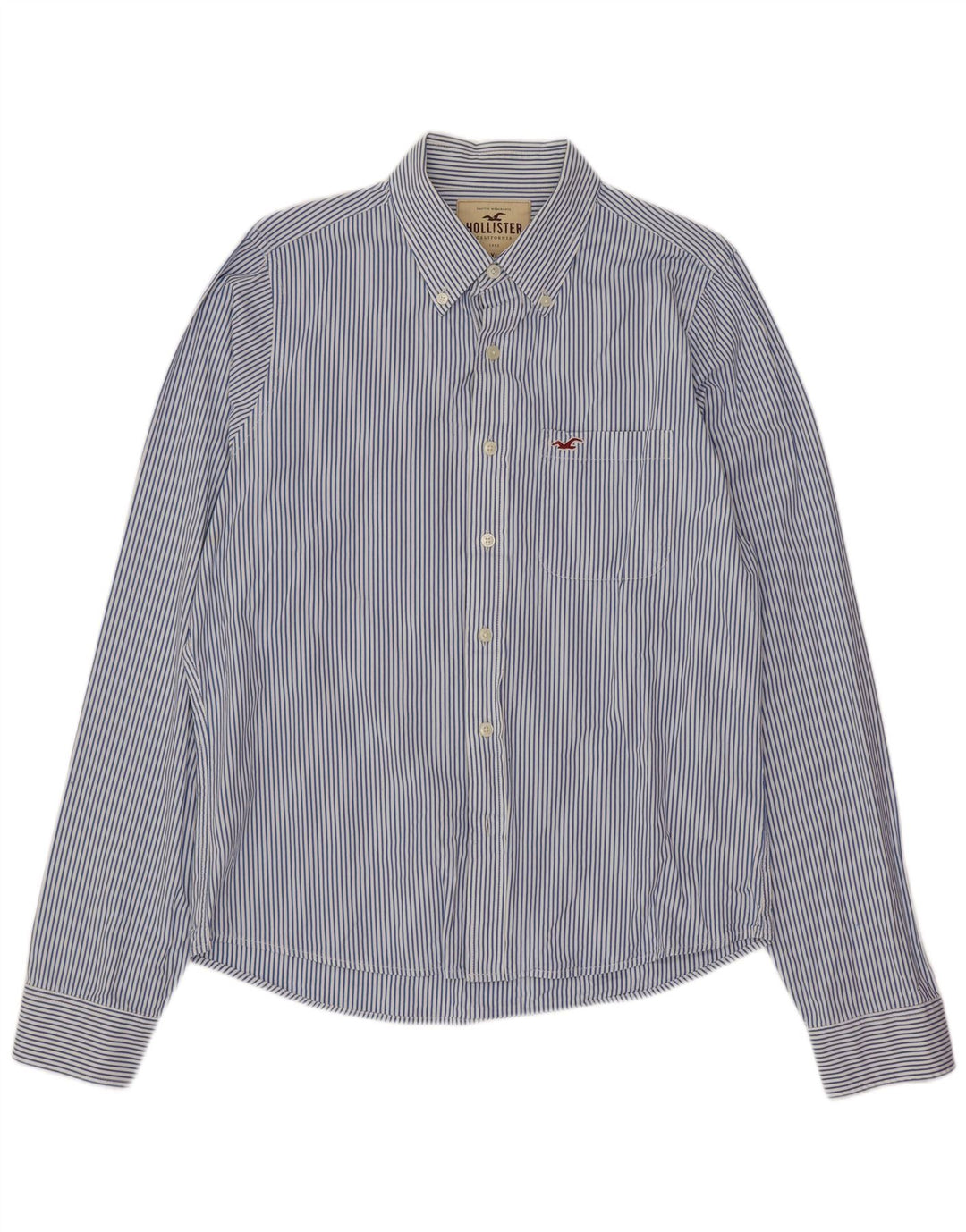 Koszula męska Hollister XL, niebieska, bawełniana w prążki