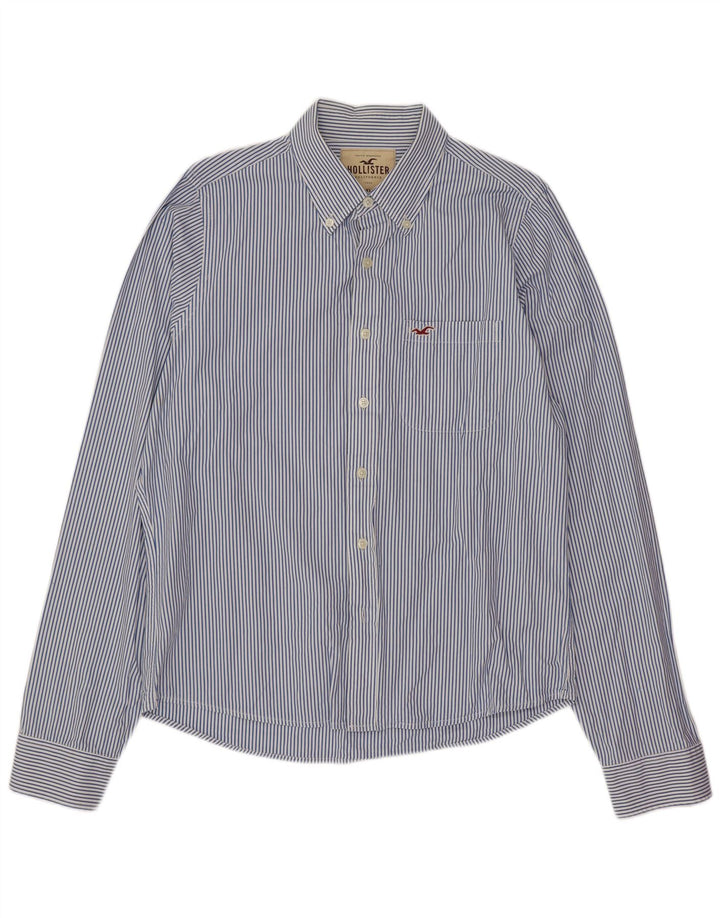 Koszula męska Hollister XL, niebieska, bawełniana w prążki