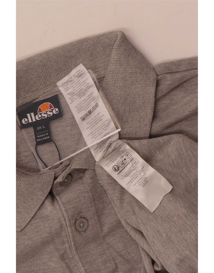 Damska koszulka polo Ellesse UK 16, duża, szara bawełna