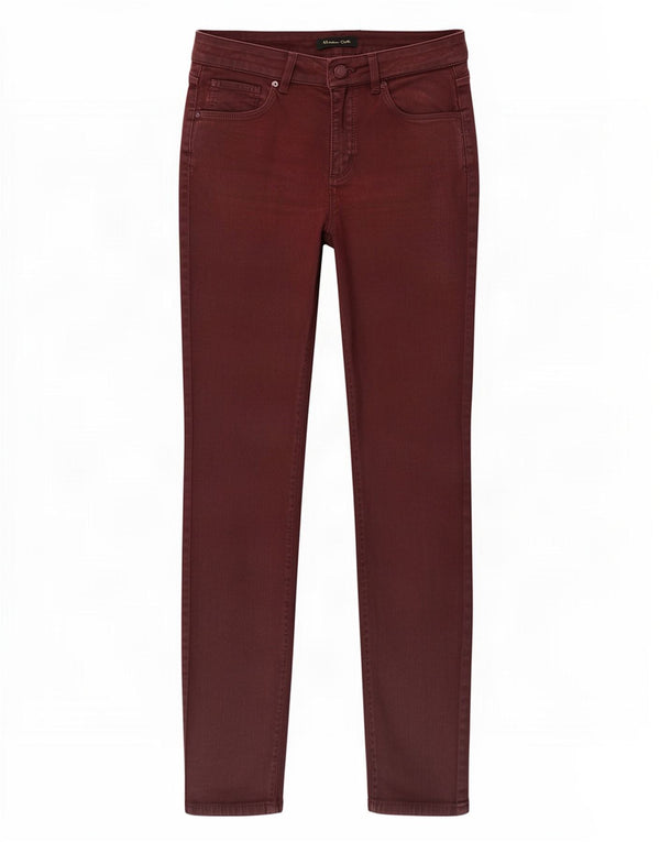 Damskie jeansy skinny Massimo Dutti EU 38 Small W28 L28 Burgundowa bawełna