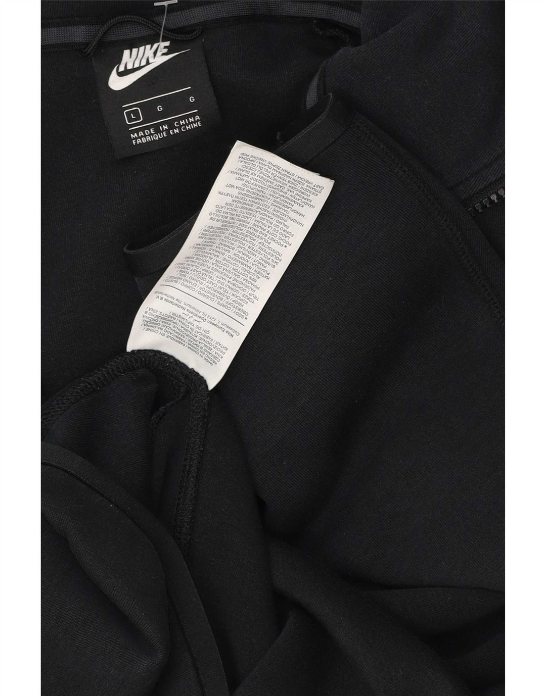 Męski sweter z kapturem i zamkiem błyskawicznym Nike, duży, czarny, bawełniany