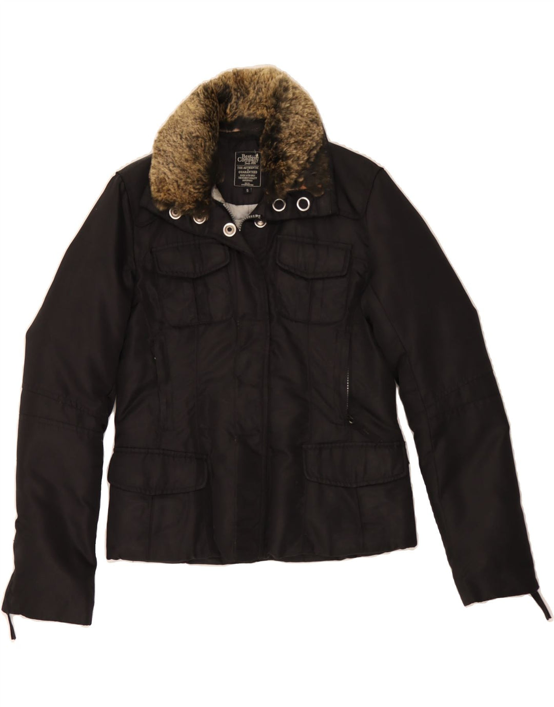 BEST COMPANY Womens Padded Jacket UK 10 Small Black Polyester Vintage Best Company and Second-Hand Best Company from Messina Hembry 