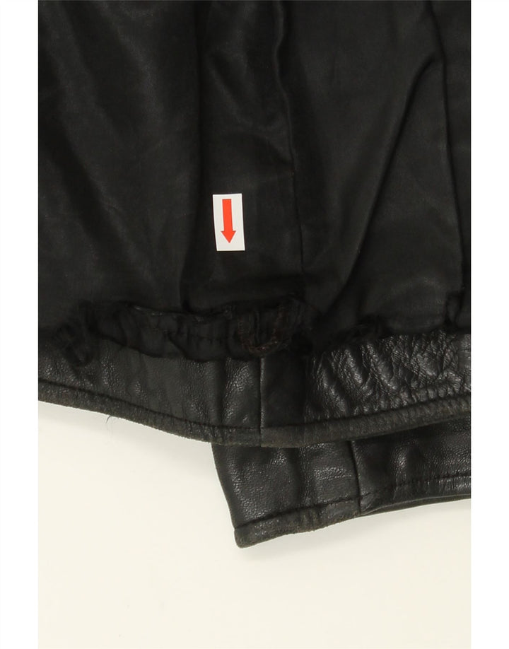 VINTAGE Womens Leather Jacket EU 38 Medium Black Leather Vintage Vintage and Second-Hand Vintage from Messina Hembry 