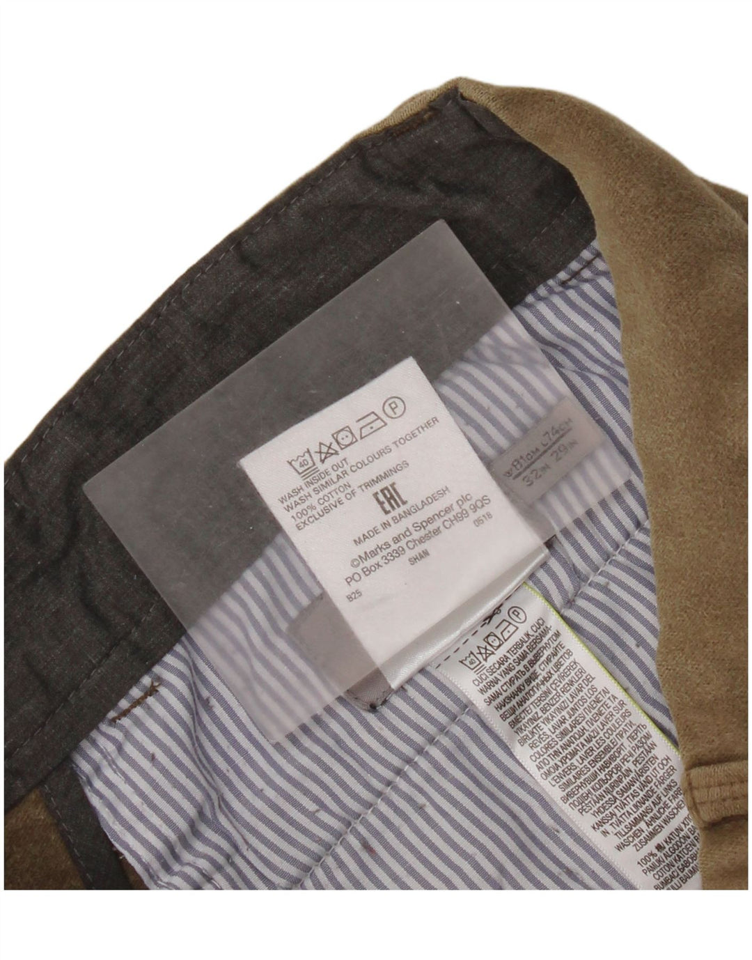 Spodnie damskie Marks & Spencer Regular Chino W32 L29 Beżowa bawełna