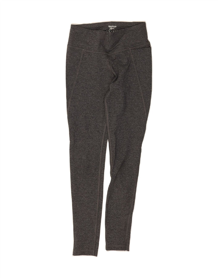 REEBOK Womens Leggings UK 6 XS Grey Nylon Vintage Reebok and Second-Hand Reebok from Messina Hembry 