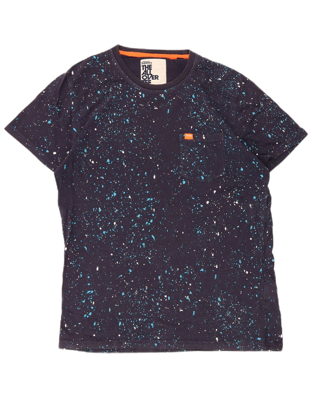 T-shirt męski Superdry, duży, bawełniany w granatowe cętki