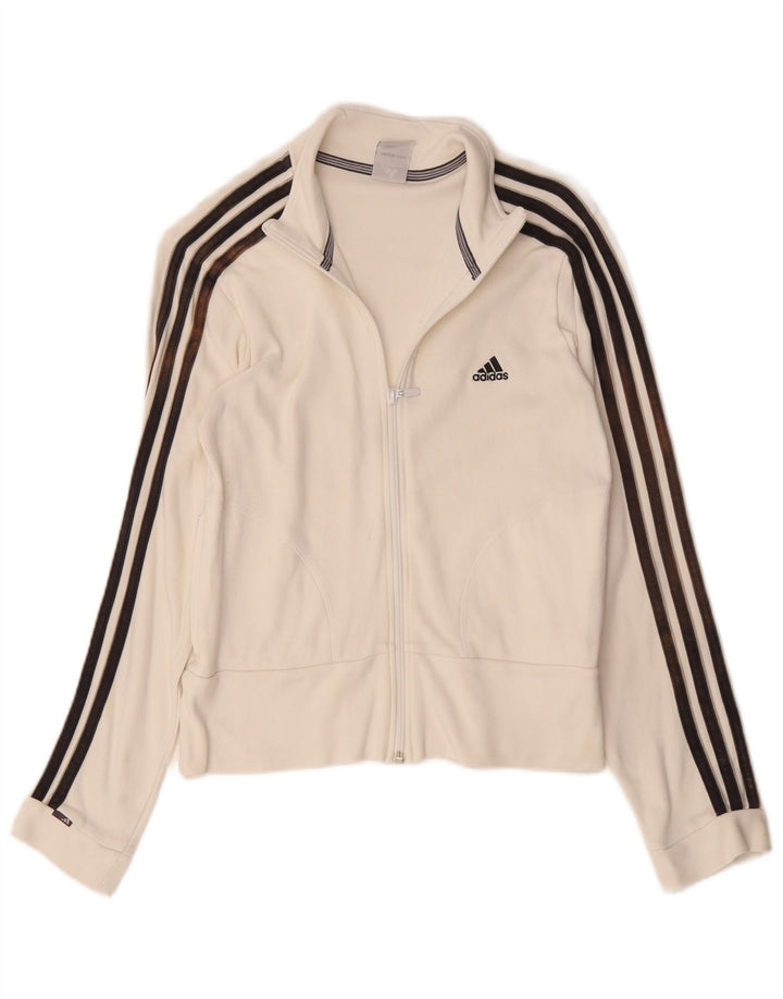 Damska bluza dresowa Adidas UK 12 Średnia biała bawełna