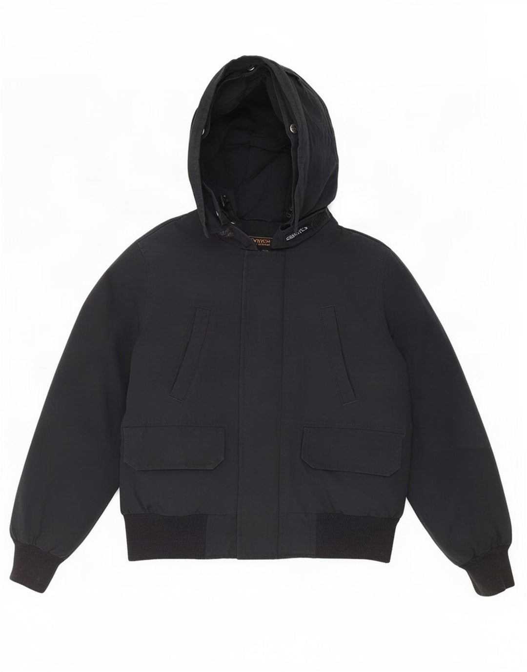 Wyściełana kurtka chłopięca z kapturem Woolrich 9-10 lat, czarna, bawełniana