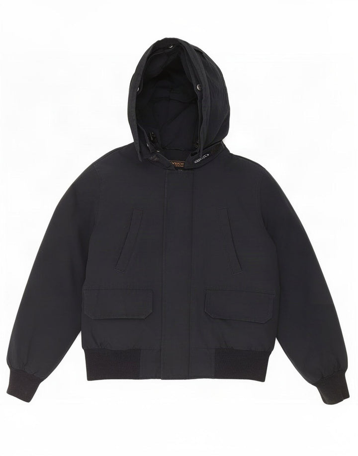 Wyściełana kurtka chłopięca z kapturem Woolrich 9-10 lat, czarna, bawełniana