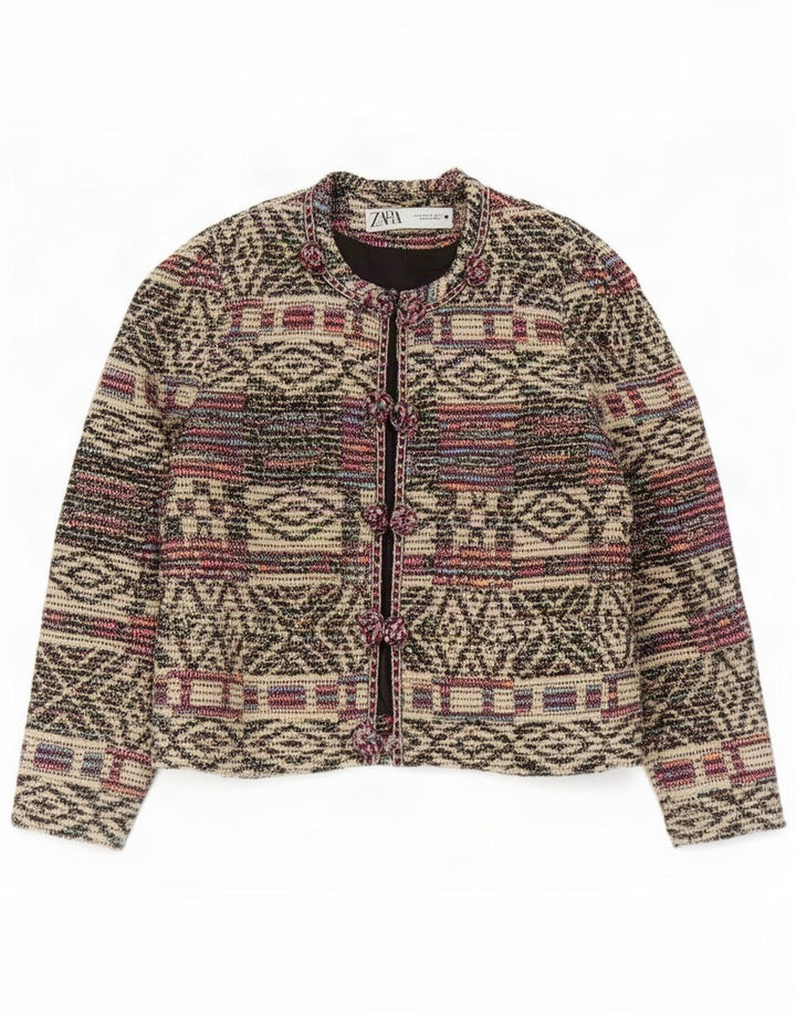Damska marynarka oversize Zara UK 10, mała, wielokolorowa, geometryczna