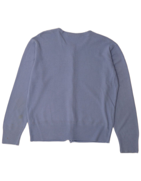 Marks & Spencer Damski sweter kardigan UK 16, duży niebieski akryl