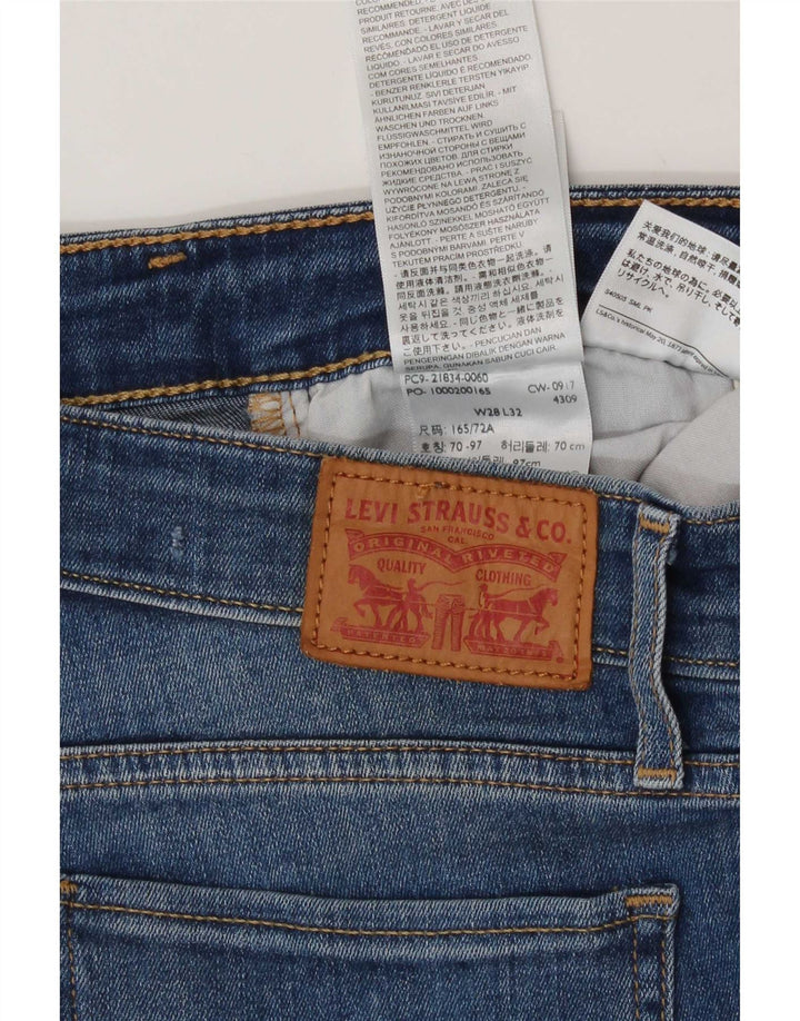 Damskie dżinsy Levi's 714 Straight W28 L32 Niebieskie bawełniane