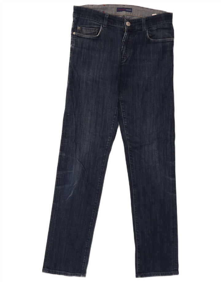 TRUSSARDI Womens Slim Jeans IT 46 Large W30 L30 Blue Cotton
