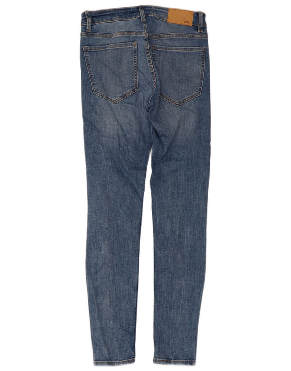 Damskie jeansy obcisłe z wysokim stanem Zara EU 36 XS W26 L29 Niebieskie bawełniane