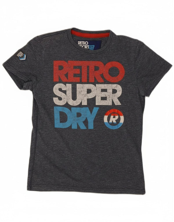 Męski T-shirt z grafiką Superdry, średni, granatowy, bawełniany cętki