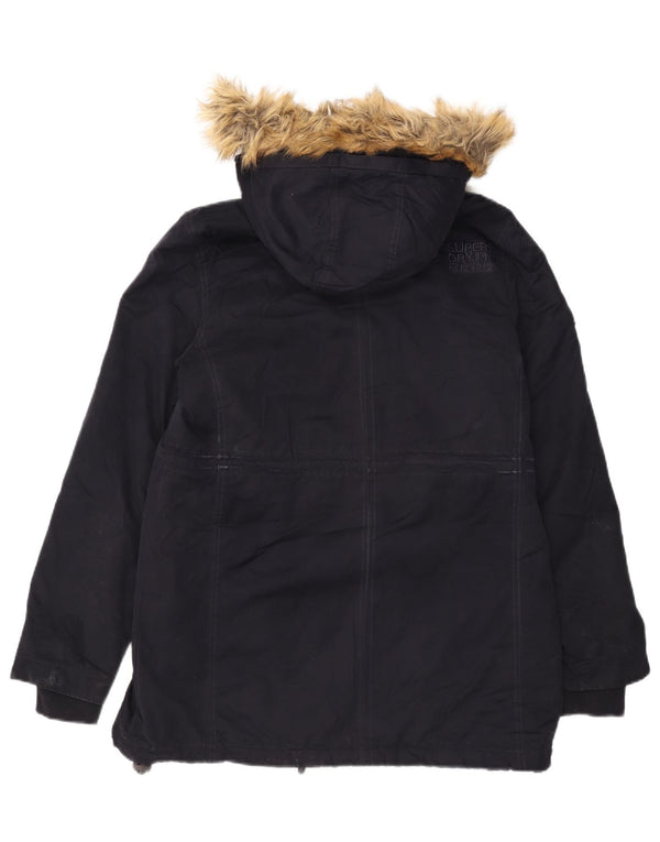 Damska kurtka Sherpa Parka z kapturem Superdry UK 18 XL Granatowy poliester