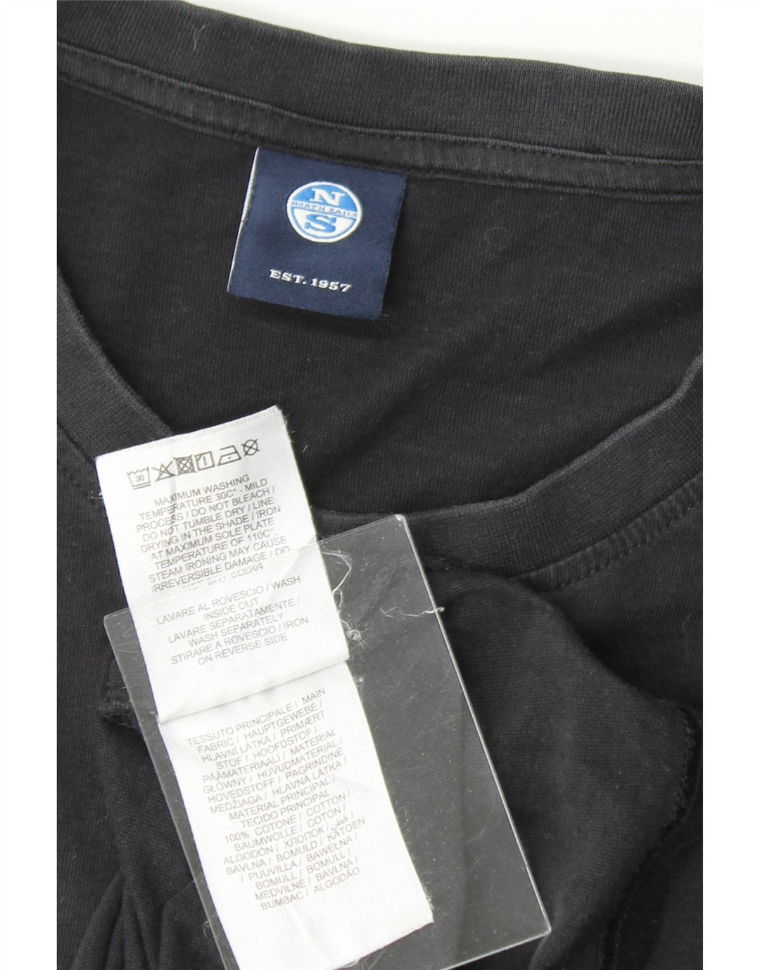 NORTH SAILS Mens Top Long Sleeve Medium Black Cotton Vintage North Sails and Second-Hand North Sails from Messina Hembry 