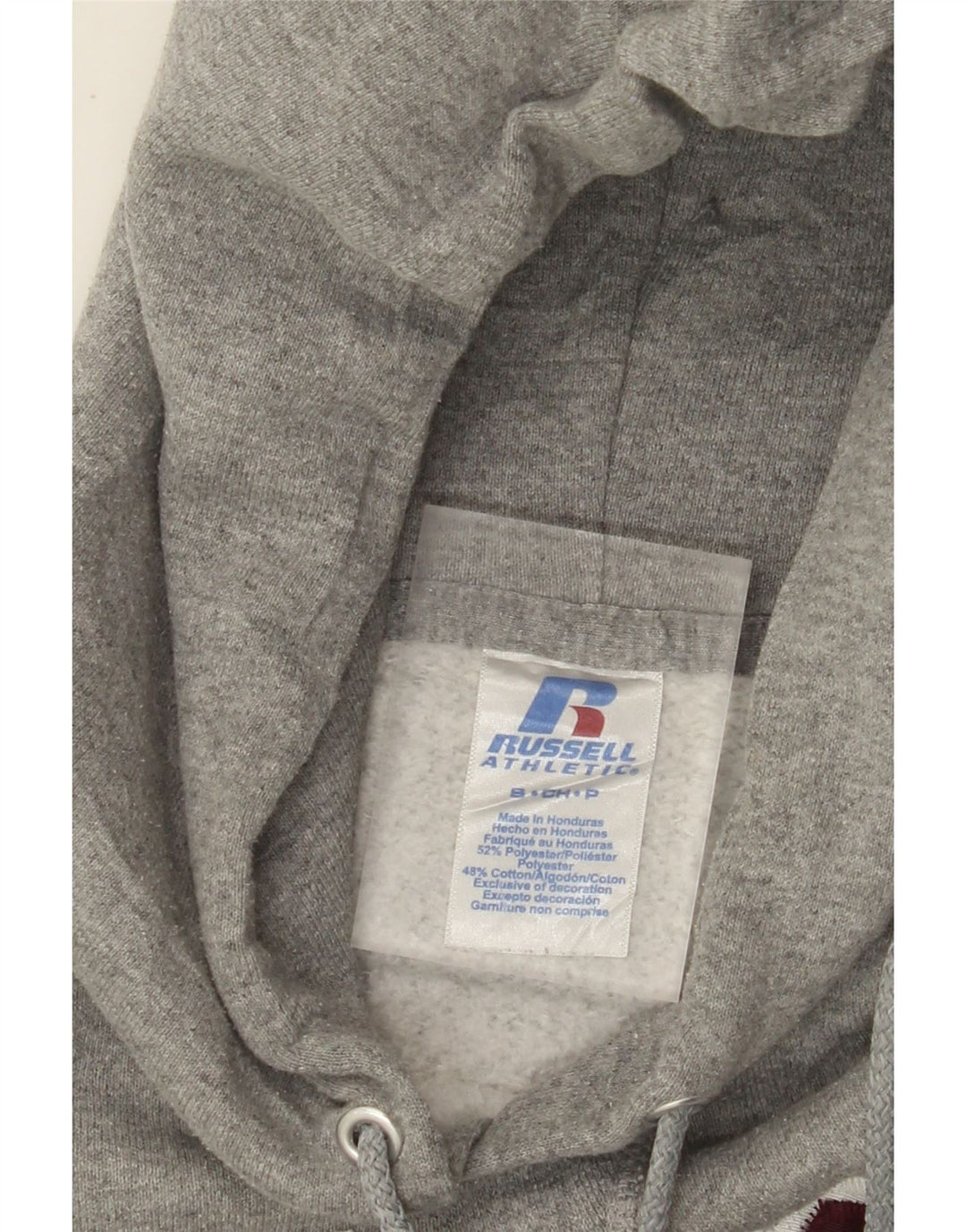 Męski sweter z kapturem RUSSELL ATHLETIC Wildcats z grafiką, mały, szary, nakrapiany