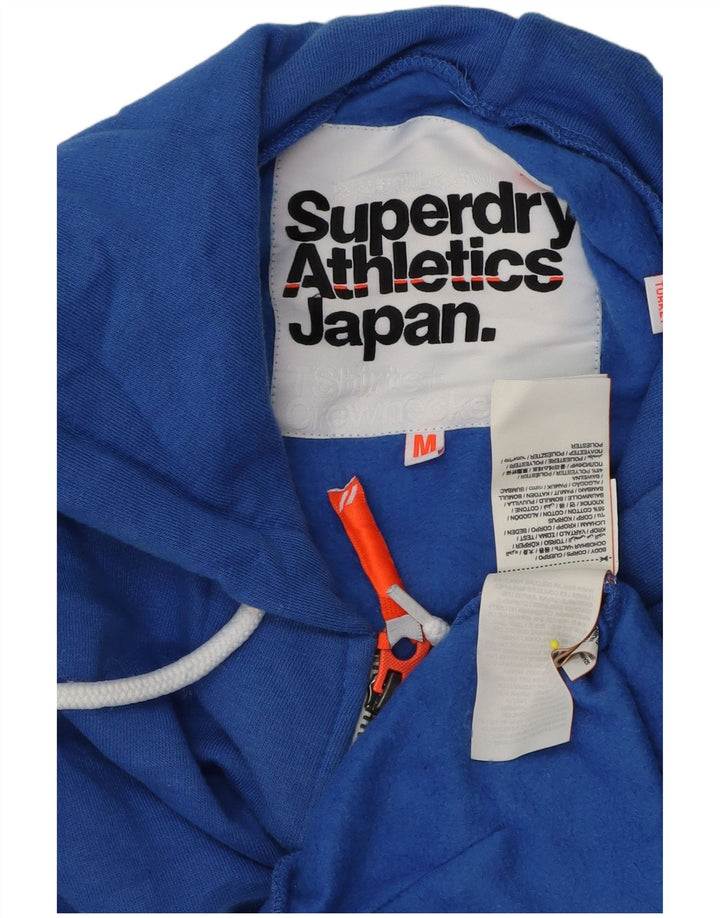 Męski sweter z kapturem i zamkiem Superdry, średnioniebieski, bawełniany