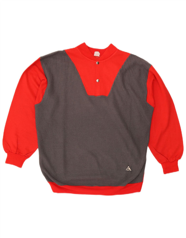 Męska bluza z kapturem i dekoltem w stylu VINTAGE, kolor średnioczerwony