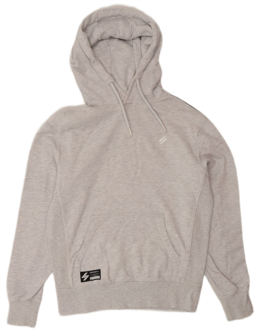 Męski sweter z kapturem Superdry z grafiką, mały, szary, bawełniany