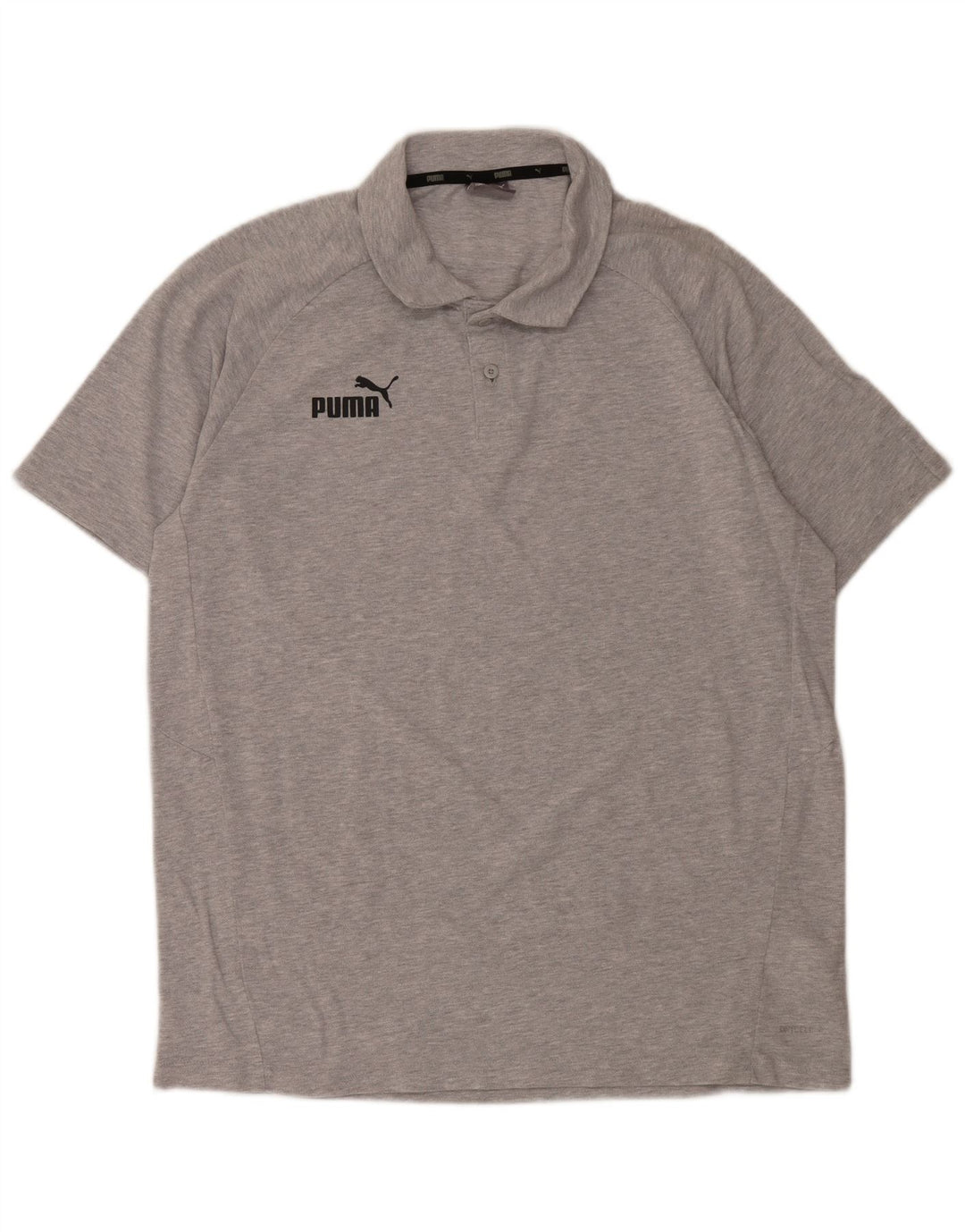 PUMA Mens Polo Shirt Large Grey Cotton