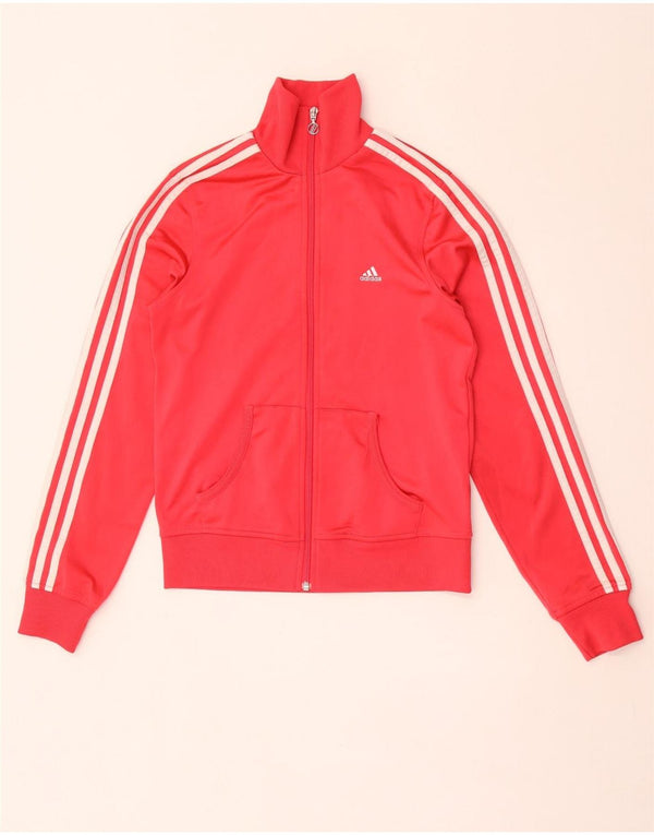 Damska kurtka dresowa Adidas UK 10, mała, czerwona, poliestrowa