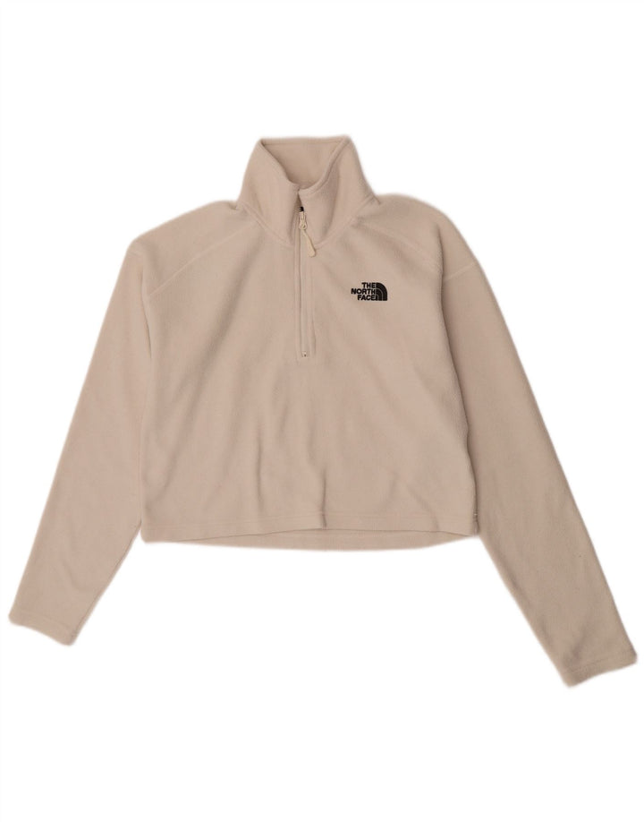 Damski sweter polarowy The North Face z zamkiem błyskawicznym, UK 10, mały, biały