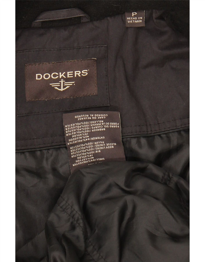 DOCKERS Mens Windbreaker Jacket UK 38 Medium Black Polyester Vintage Dockers and Second-Hand Dockers from Messina Hembry 