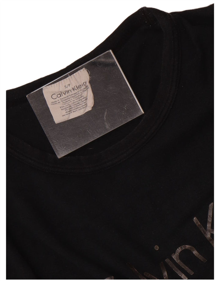 Męski T-shirt z grafiką Calvin Klein, mały, czarny, bawełniany