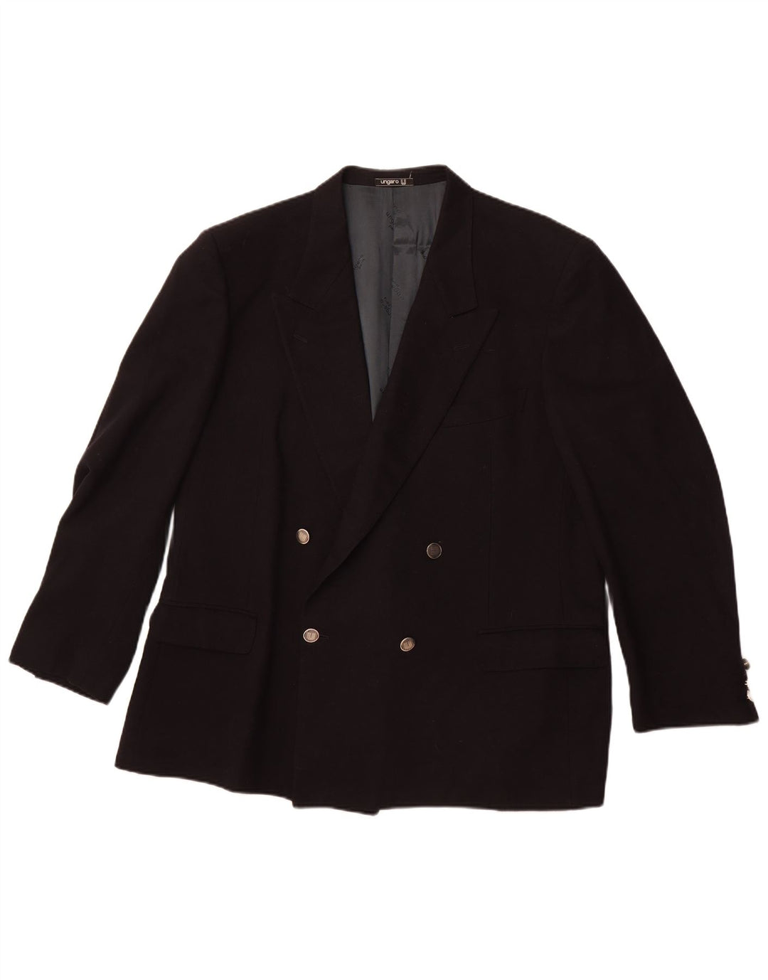 Męska marynarka dwurzędowa UNGARO UK 40, duża, granatowa