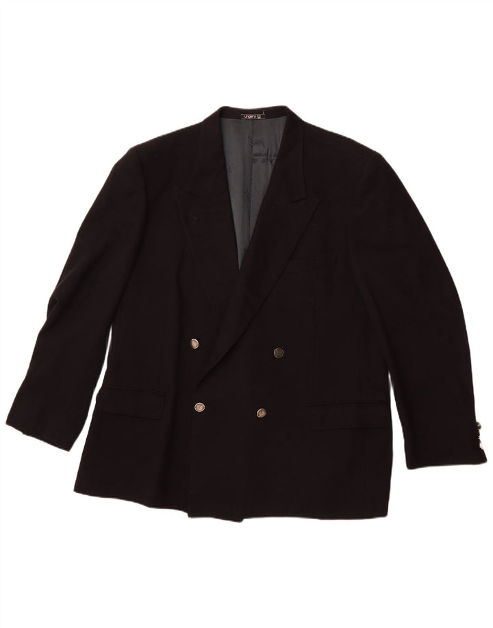 Męska marynarka dwurzędowa UNGARO UK 40, duża, granatowa