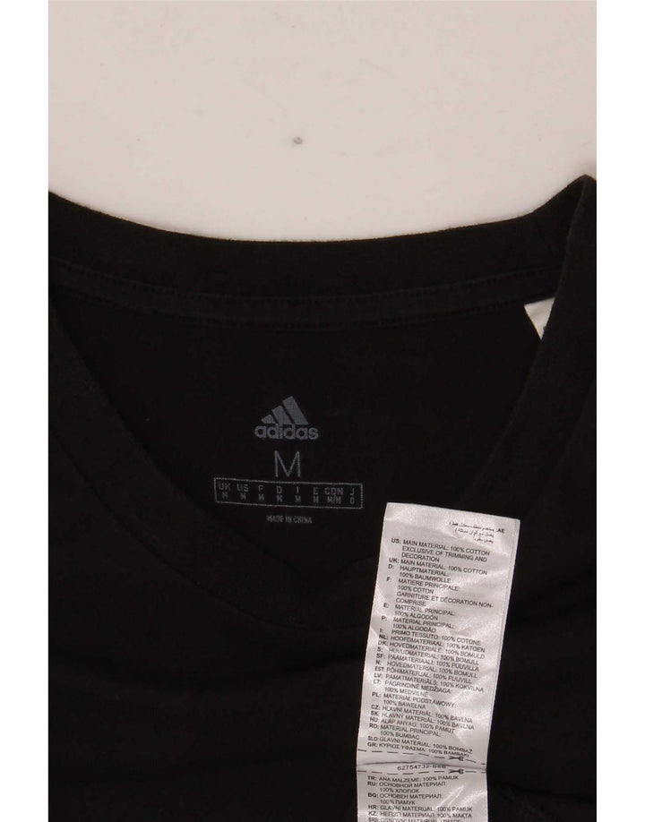 Adidas Męski T-shirt Top Średni Czarny Bawełniany