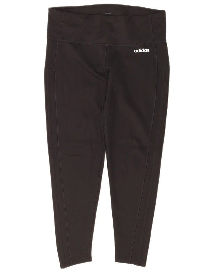 Damskie legginsy ADIDAS Climalite Crop UK 16/18, duży czarny poliester