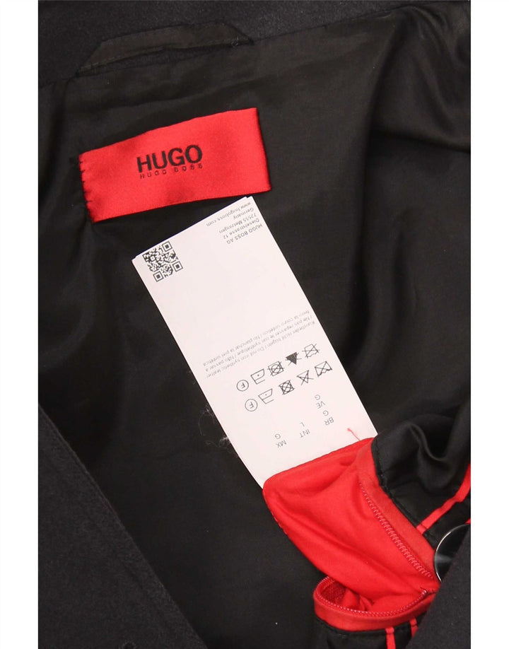 Płaszcz męski Hugo Boss Pea UK 40, duży, granatowy, z dziewiczej wełny