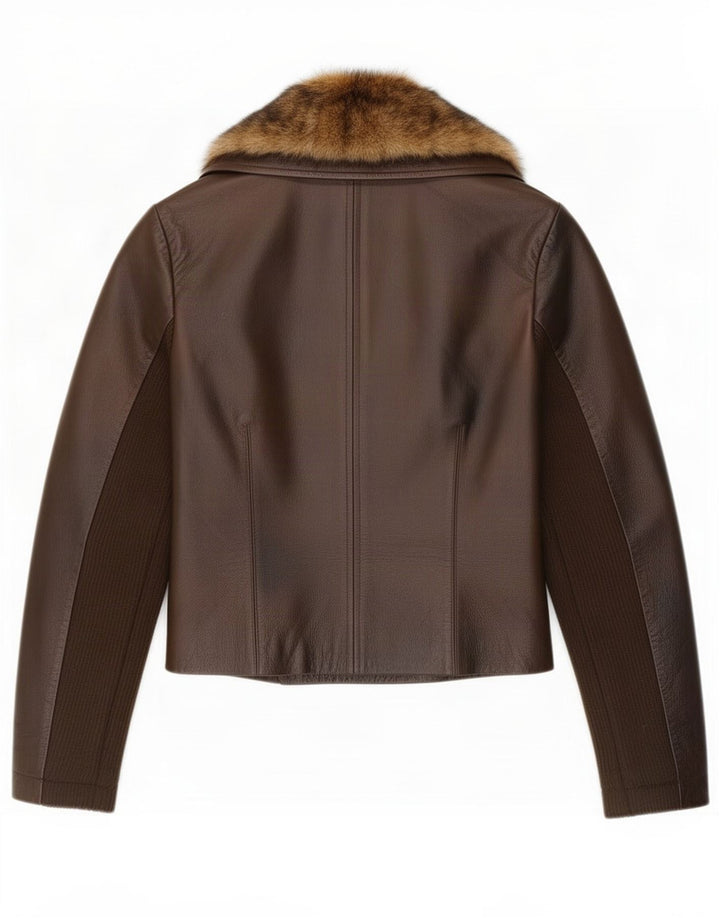 Damska kurtka motocyklowa Morgan Crop Leather UK 10 Small Brown