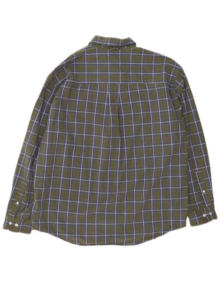 Męska koszula flanelowa Eddie Bauer o regularnym kroju, duża, bawełniana w kratę khaki