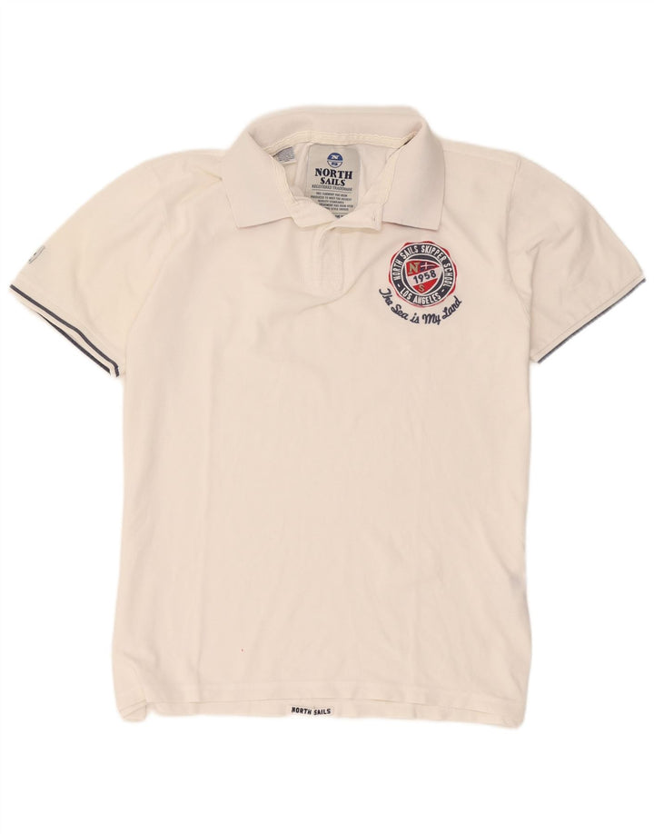 Męska koszulka polo North Sails z grafiką, 2XL, biała, bawełniana